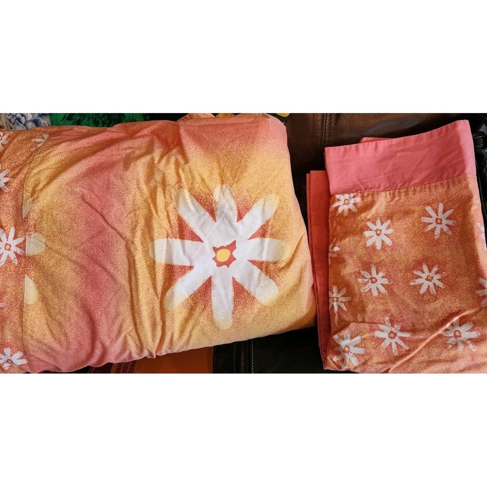Rare Girls Duvet Cover Set Twin American Girl Orange Floral Heart Pil Sham 82x65 - Picture 5 of 11